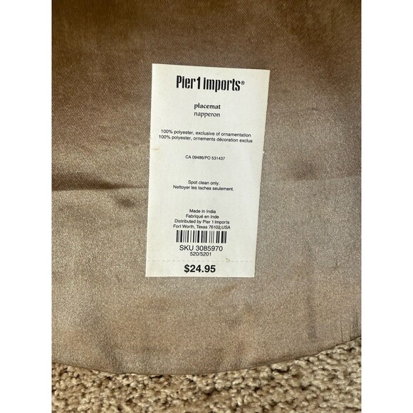 4 Pier One Imports Round Gray And Black Beaded Placemats - Picture 3 of 9